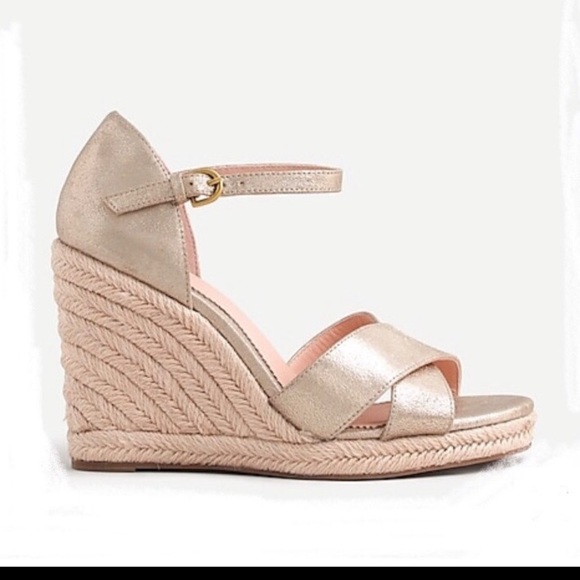 J. Crew Shoes - NEW JCrew Jute Metallic Wedge Sandals